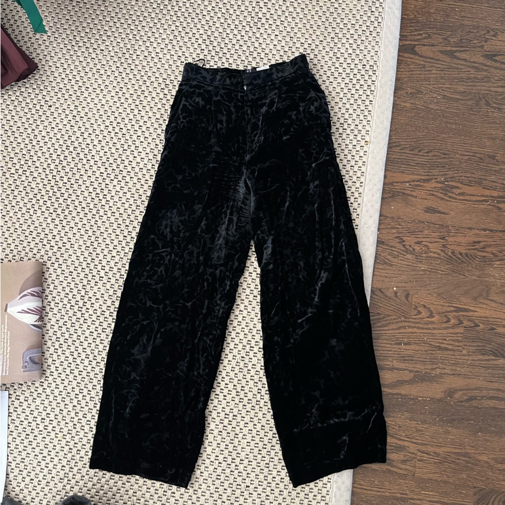 Comme des Garcons tricot 1995 Black Velvet Floral Trousers